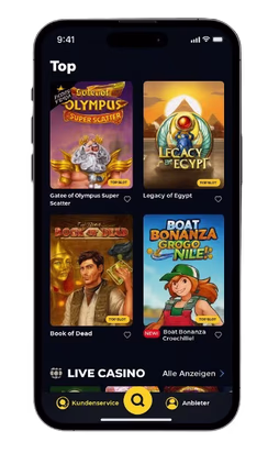 Winnende app interface